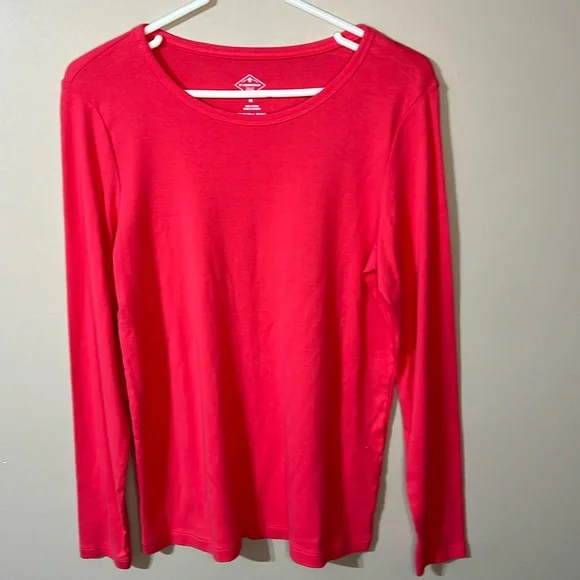 pink long sleeve tee St John’s Bay Medium - Picture 1 of 4